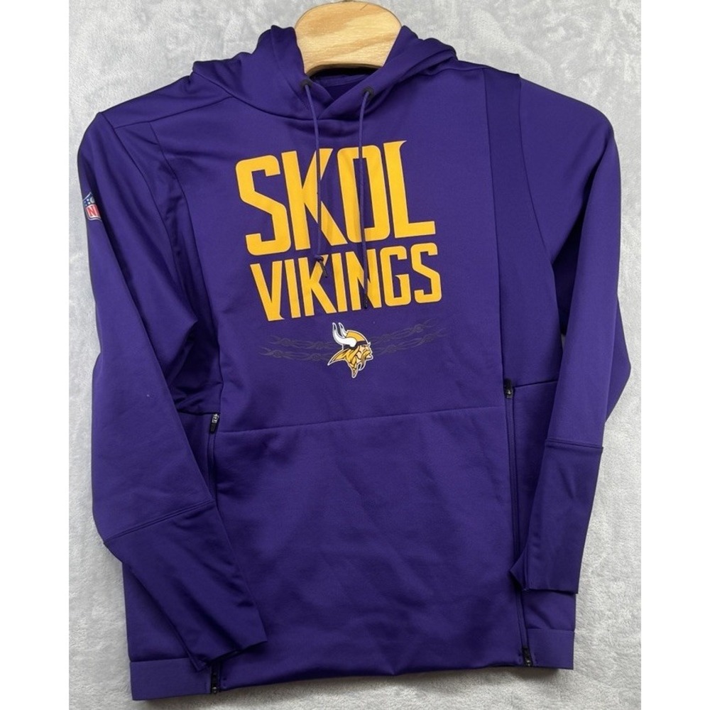 Nike On Field Minnesota Skol Vikings Purple Sweatshirt Hoodie Men's S NWT RARE